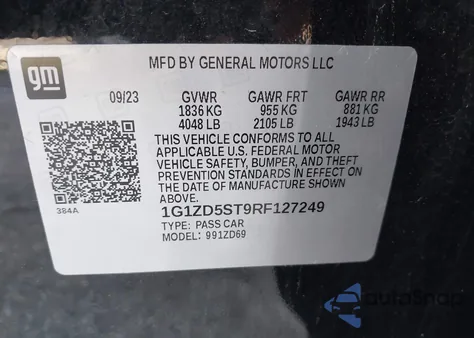2024 Chevrolet Malibu Fwd 1Lt from USA, damaged, VIN 1G1ZD5ST9RF127249